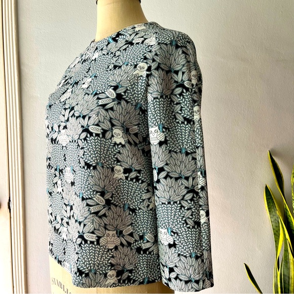 Anthropologie: Paul & Joe Sister Cat & Owl Blouse•Sz 2 - Picture 3 of 11